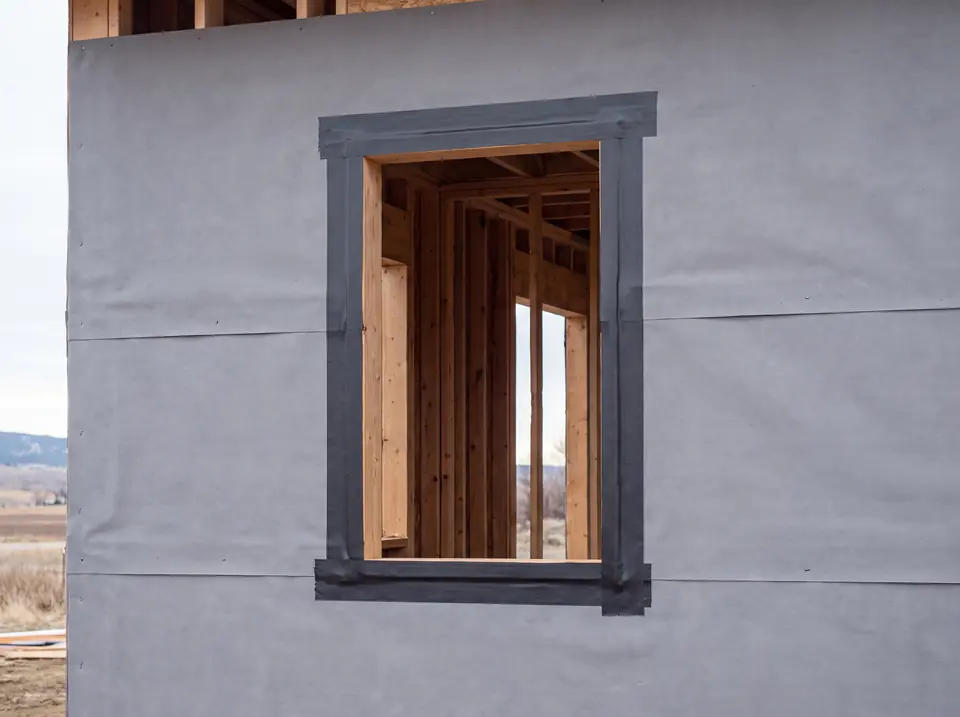 Water-resistive barrier layer of a stone veneer wall